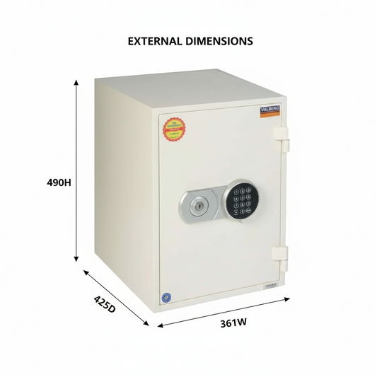 Fire Resistant Safe UAE | Valberg FRS-49 EL Digital Safe Dubai | 29L Fireproof Home & Office Safe