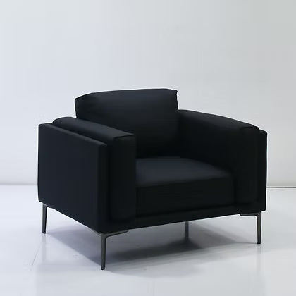 AIKA Single Seater Leatherette Sofa - Black