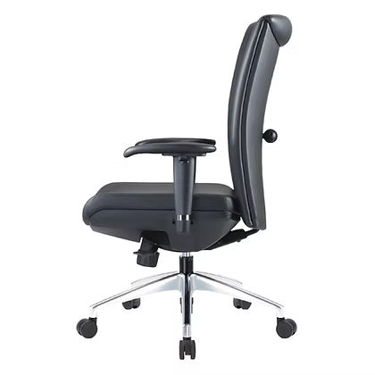 Premium Office Chair Dubai UAE - ZEUS Series Black Leather with Lumbar Support | INFINI HOMES
