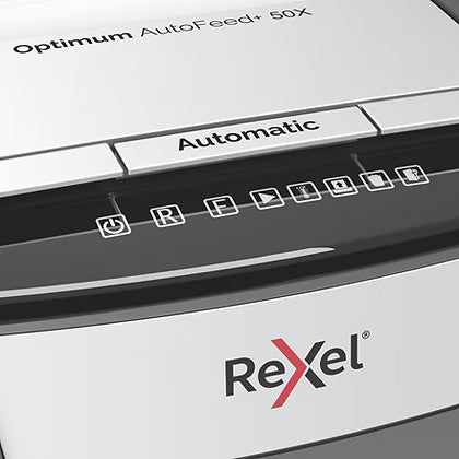Rexel Optimum AutoFeed+ 50X Automatic Cross Cut Paper Shredder - UAE Delivery to Dubai, Abu Dhabi & All Emirates