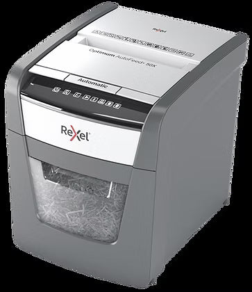Rexel Optimum AutoFeed+ 50X Automatic Cross Cut Paper Shredder - UAE Delivery to Dubai, Abu Dhabi & All Emirates