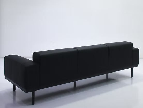 VOLL Three Seater Leatherette Sofa Black | Premium Furniture Dubai Abu Dhabi UAE