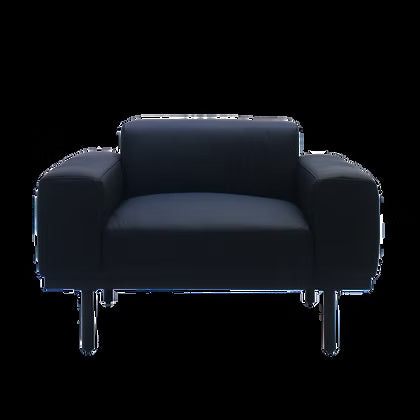 VOLL Single Seater Leatherette Sofa Black - Premium Furniture Dubai Abu Dhabi UAE
