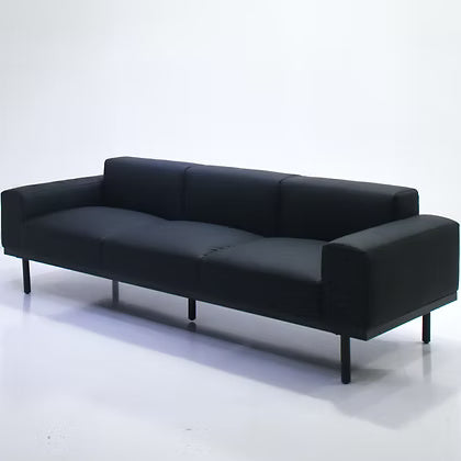 VOLL Three Seater Leatherette Sofa Black | Premium Furniture Dubai Abu Dhabi UAE