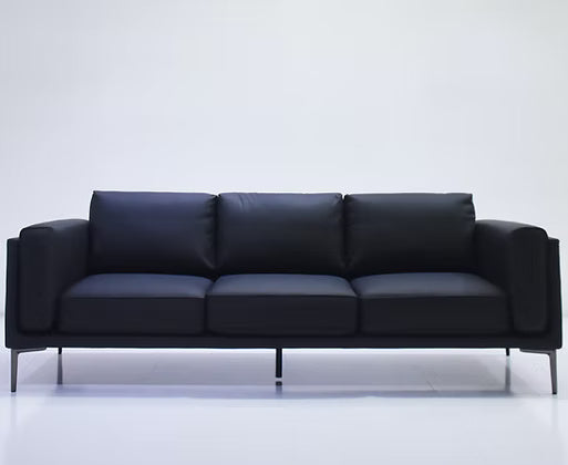 AIKA Three Seater Leatherette Sofa - Black
