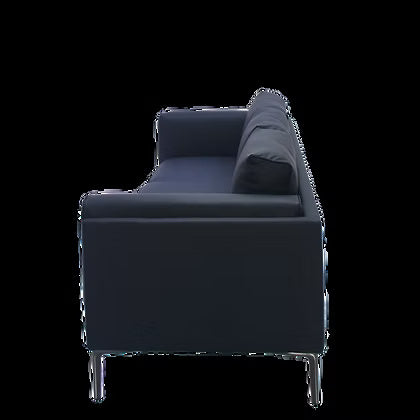 AIKA Three Seater Leatherette Sofa - Black