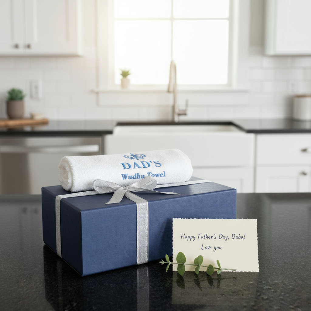 Premium Personalized Wudhu Towel UAE - Custom Ramadan 600 GSM Cotton Dubai