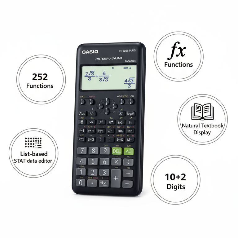 Casio FX-82ES Plus 2nd Edition Scientific Calculator with 252 Functions