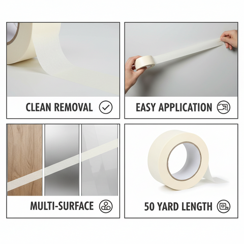 Masking Tape 25 yd x 2 inches - Premium Quality by Infini Homes