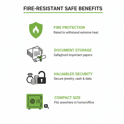 Eagle YES-031DK Fire-Resistant Safe – Green, Digital + Key Lock System