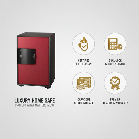Eagle EGE-070 Fire-Resistant Safe – Black/Red, Digital + Key Lock System