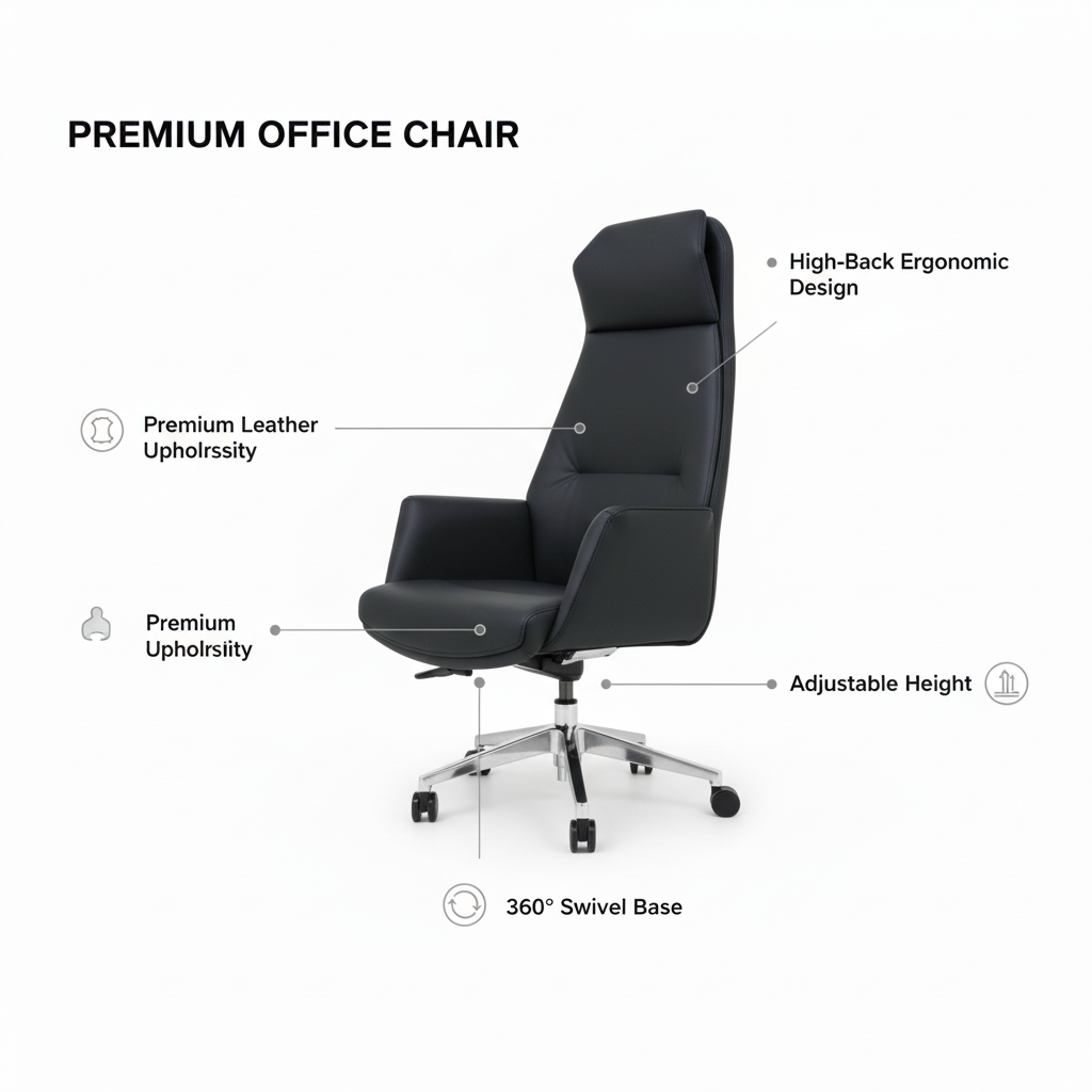 Premium Office Chair Black IH 831 A - Ergonomic Desk Chair UAE