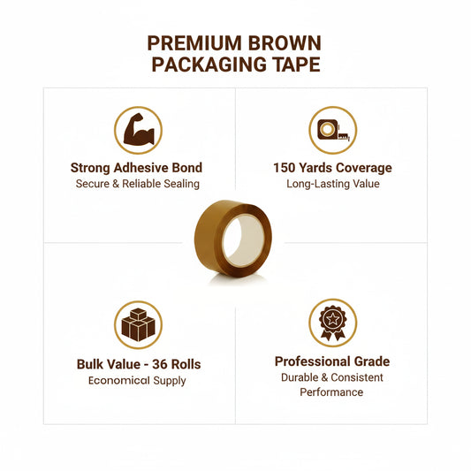 Brown Tape 150 Yards - INFINI HOMES Premium Packaging Tape