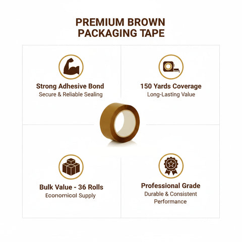 Brown Tape 150 Yards - INFINI HOMES Premium Packaging Tape