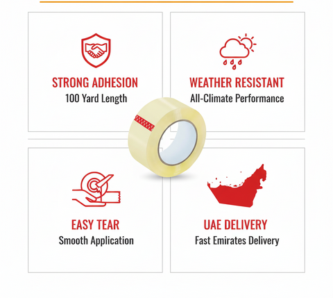 Adhesive Tape 100 Yard - Clear Packing Tape | Infini Homes UAE