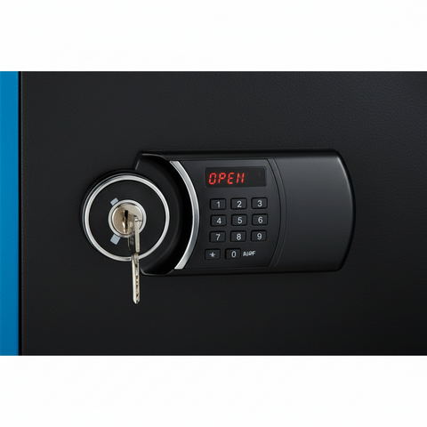 Eagle YES-031DK Fire-Resistant Safe – Blue, Digital + Key Lock System