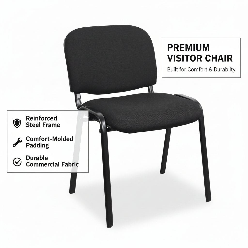 Visitor Chair Black IH 7699 BLK | Premium Office Seating UAE