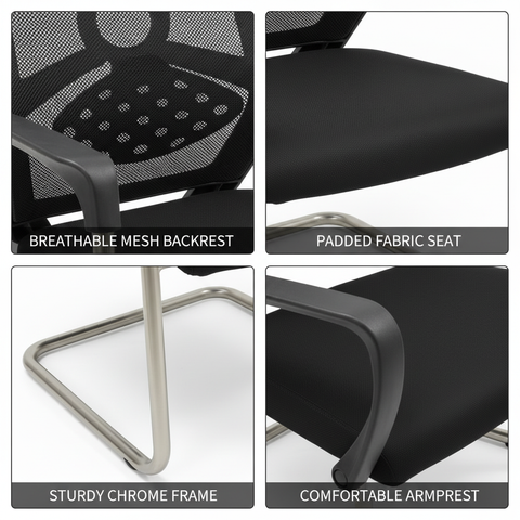 Premium Visitor Chair Black IH 818 BLK | UAE Office Furniture