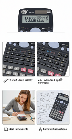 FIS Scientific Calculator 240 Functions - 12 Digit Display Calculator for Students & Engineers UAE