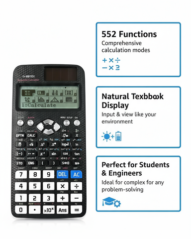 Casio FX-991EX Scientific Calculator - 552 Functions, Solar & Battery Powered for Students & Engineers UAE