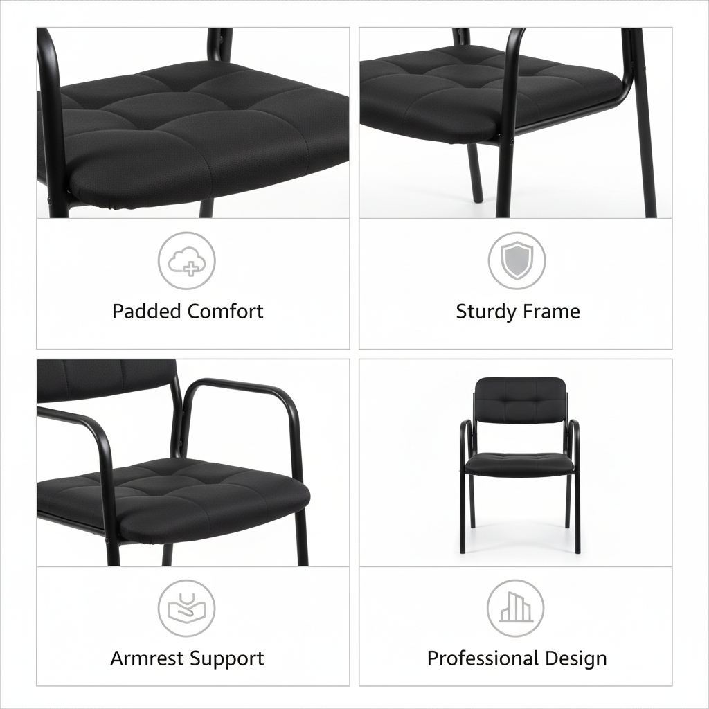 Visitor Chair Black IH 079 BLK | Premium Office Seating UAE