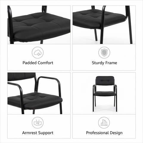 Visitor Chair Black IH 079 BLK | Premium Office Seating UAE