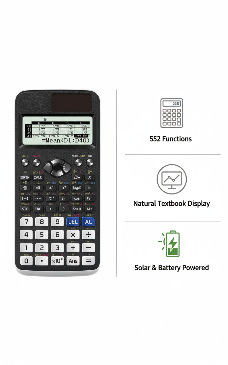 Casio FX-991AEX Scientific Calculator - 552 Functions | UAE Approved for Schools & Universities