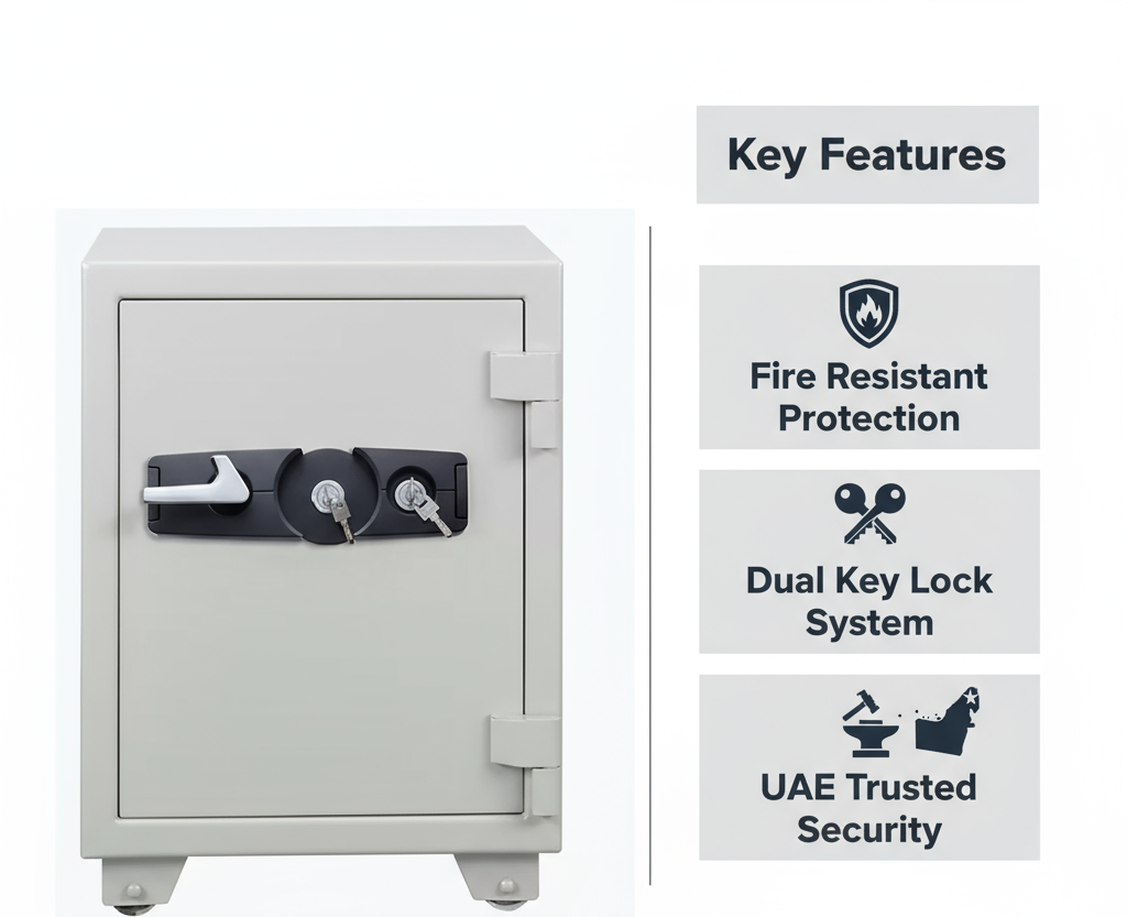 Eagle Safes Fire Resistant Safe SS-065K+K Dubai Abu Dhabi UAE - 2 Key Locks Security Safe