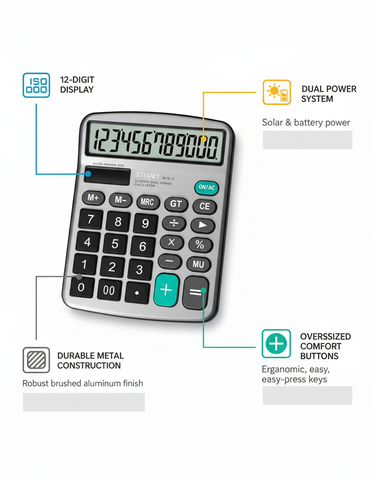TRULY 837A Pro Metal Calculator - Professional Desktop Calculator