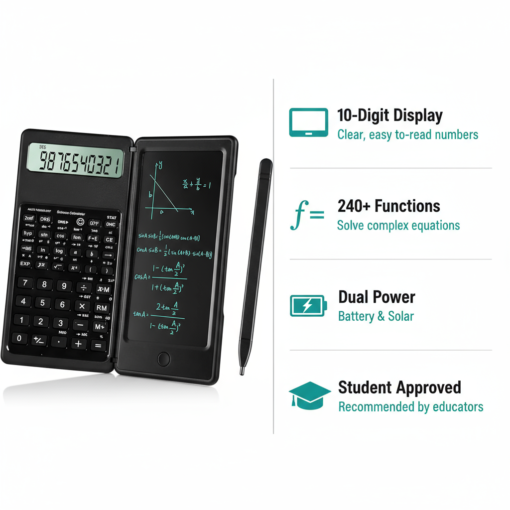 Scientific Calculator 10-Digit Display - Student Calculator for School, College & Office UAE