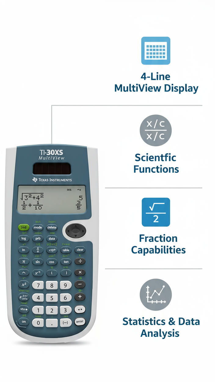 Texas Instruments TI-30XS MultiView Scientific Calculator - UAE | School & University Calculator
