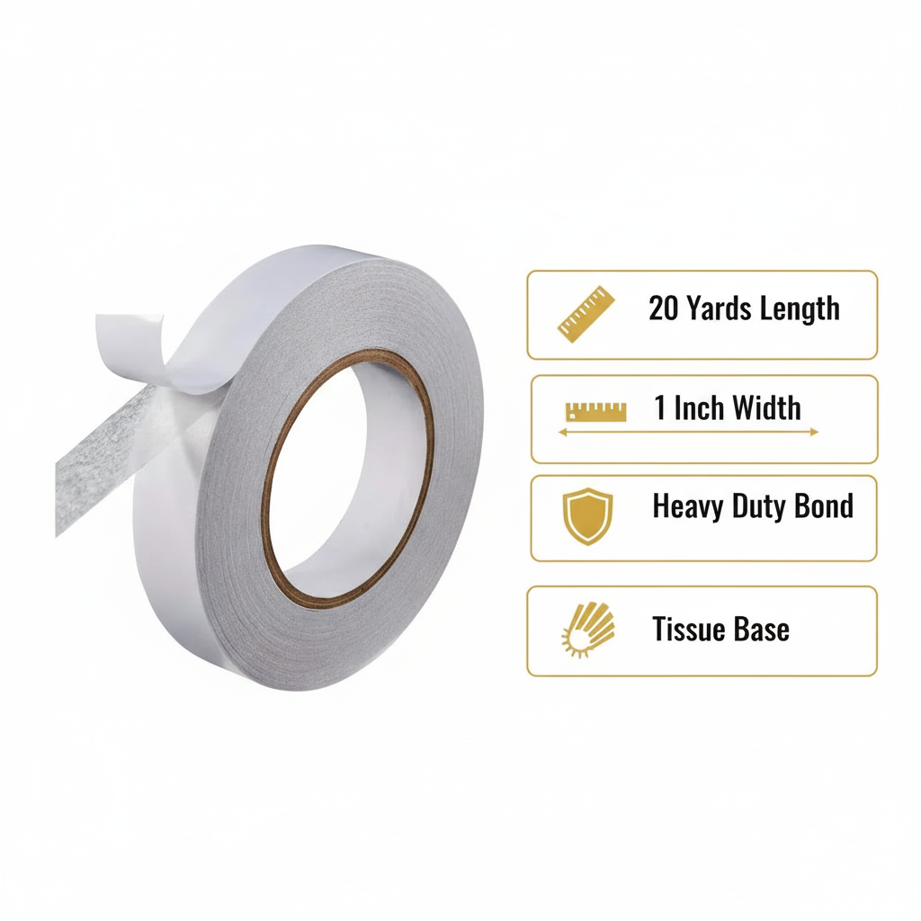 Double Sided Tape 20 Yards 1 Inch - Heavy Duty Adhesive Tape UAE | INFINI HOMES