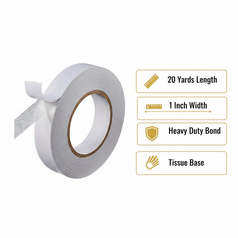 Double Sided Tape 20 Yards 1 Inch - Heavy Duty Adhesive Tape UAE | INFINI HOMES
