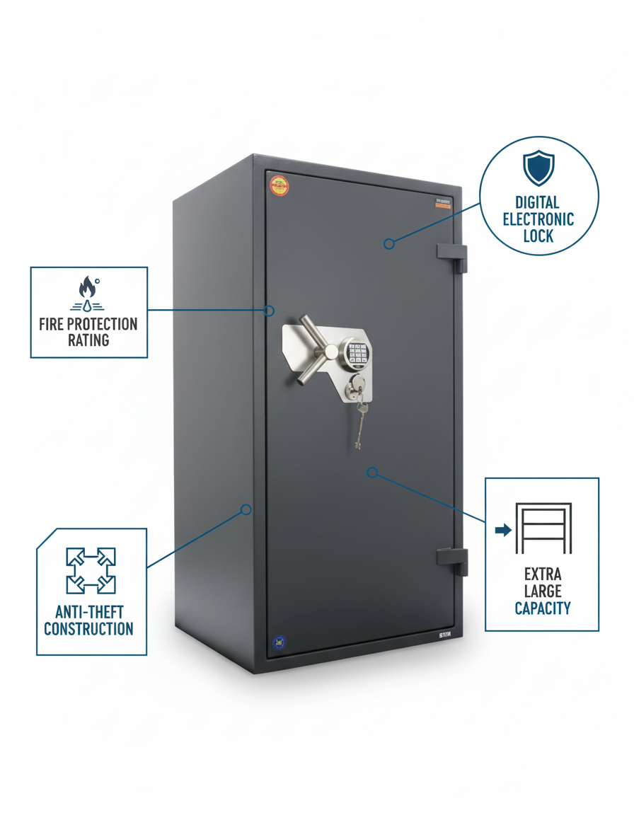 Valberg Garant 165EL Extra Large Digital Fire & Anti-Theft High Security Safe Dubai UAE
