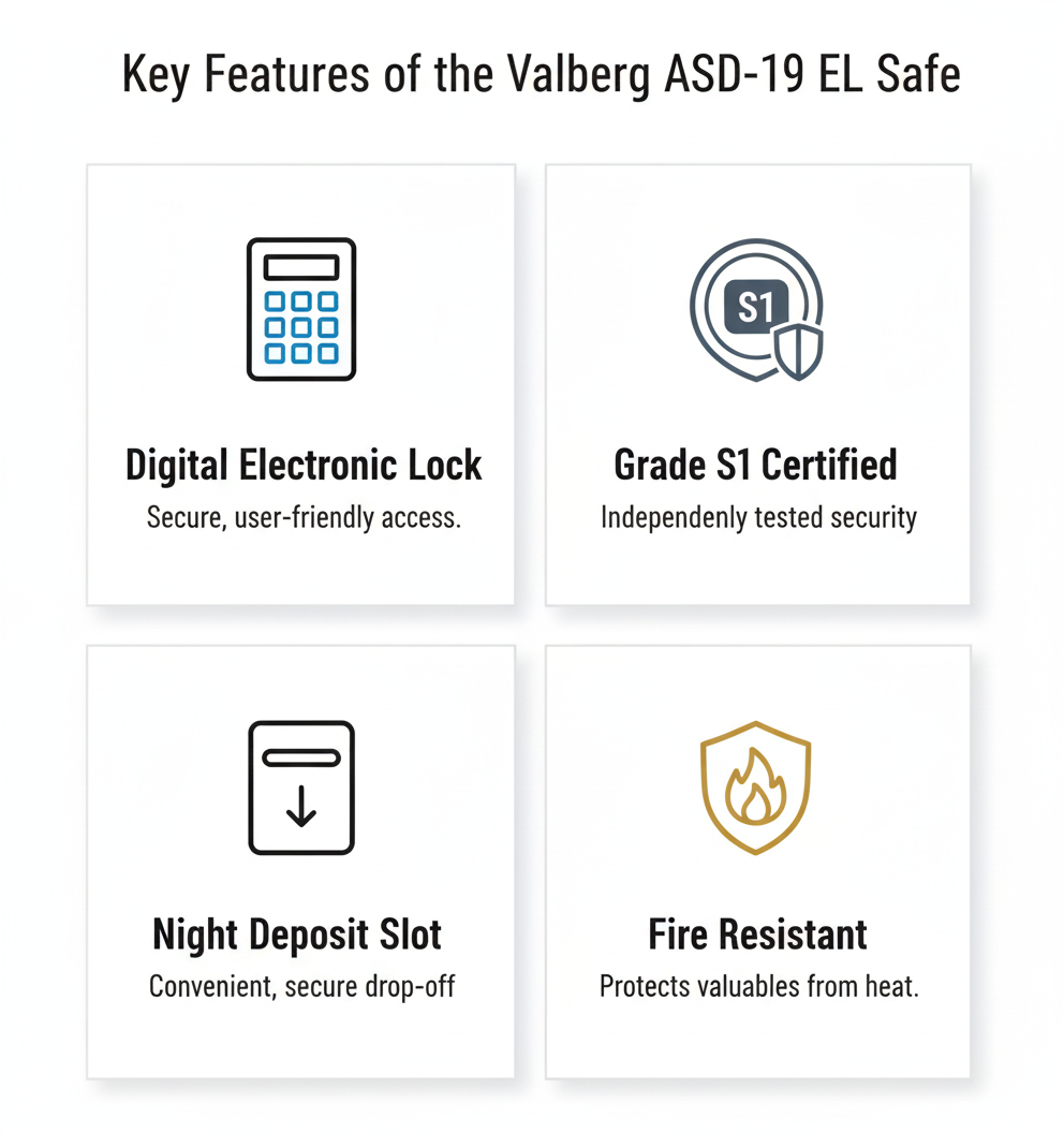 Valberg ASD-19 EL Digital Night Safe - Grade S1 Security Safe Dubai UAE