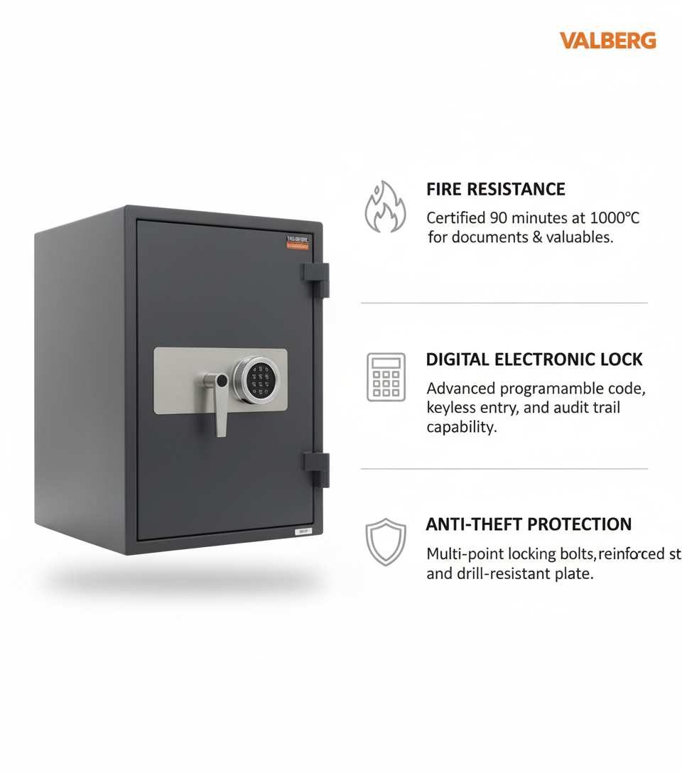Valberg Garant 67EL Digital Fire & Anti-Theft High Security Safe Dubai UAE