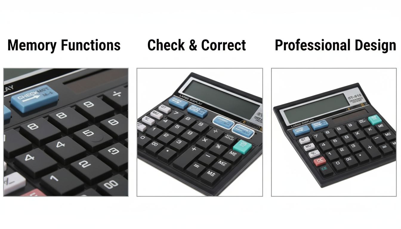 Desktop Calculator 12 Digit Large Display - Office Calculator Dubai UAE | Check & Correct Function