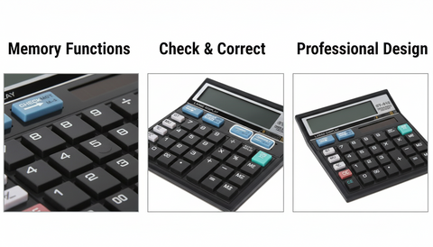 Desktop Calculator 12 Digit Large Display - Office Calculator Dubai UAE | Check & Correct Function