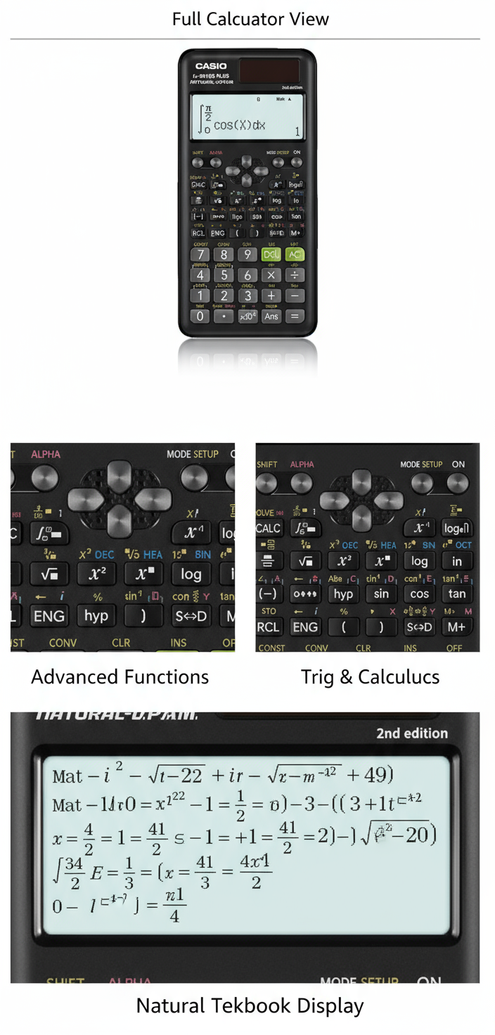Casio FX-991ES Plus Scientific Calculator - 417 Functions | UAE Approved for Schools & Universities