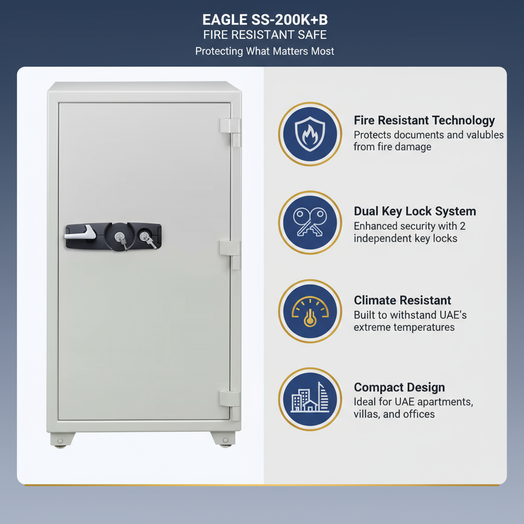 Eagle Fire Resistant Safe SS-200K+K Dubai Abu Dhabi UAE - 2 Key Security Safe
