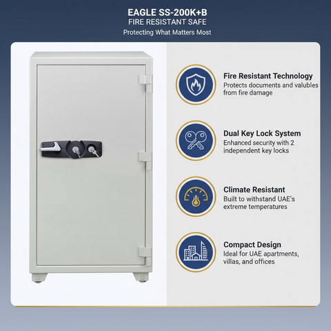 Eagle Fire Resistant Safe SS-200K+K Dubai Abu Dhabi UAE - 2 Key Security Safe