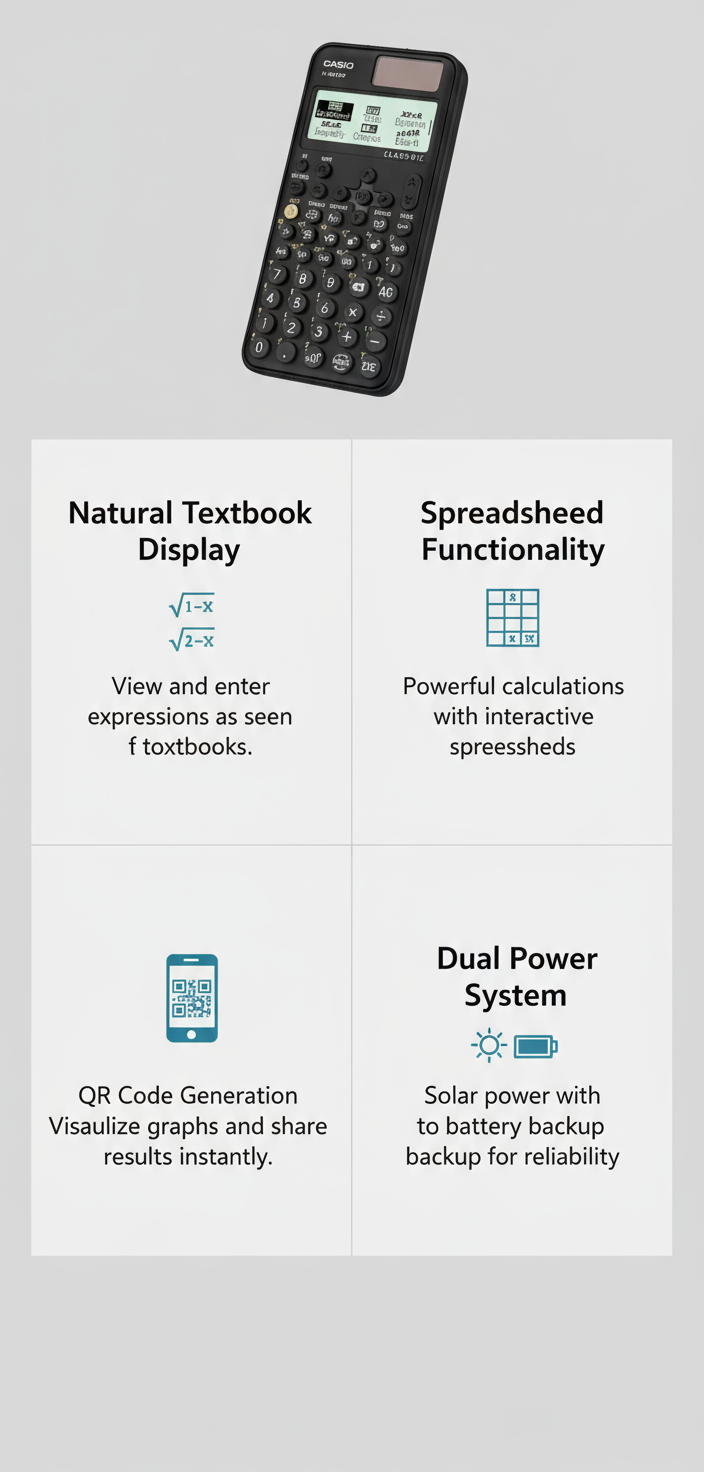 Casio FX-991CW Scientific Calculator - Advanced 540+ Functions | UAE Approved for GCSE, A-Level & University Exams