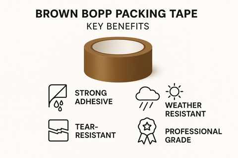 Premium Brown BOPP Packing Tape UAE | Heavy Duty Packaging Tape Dubai Abu Dhabi | INFINI HOMES