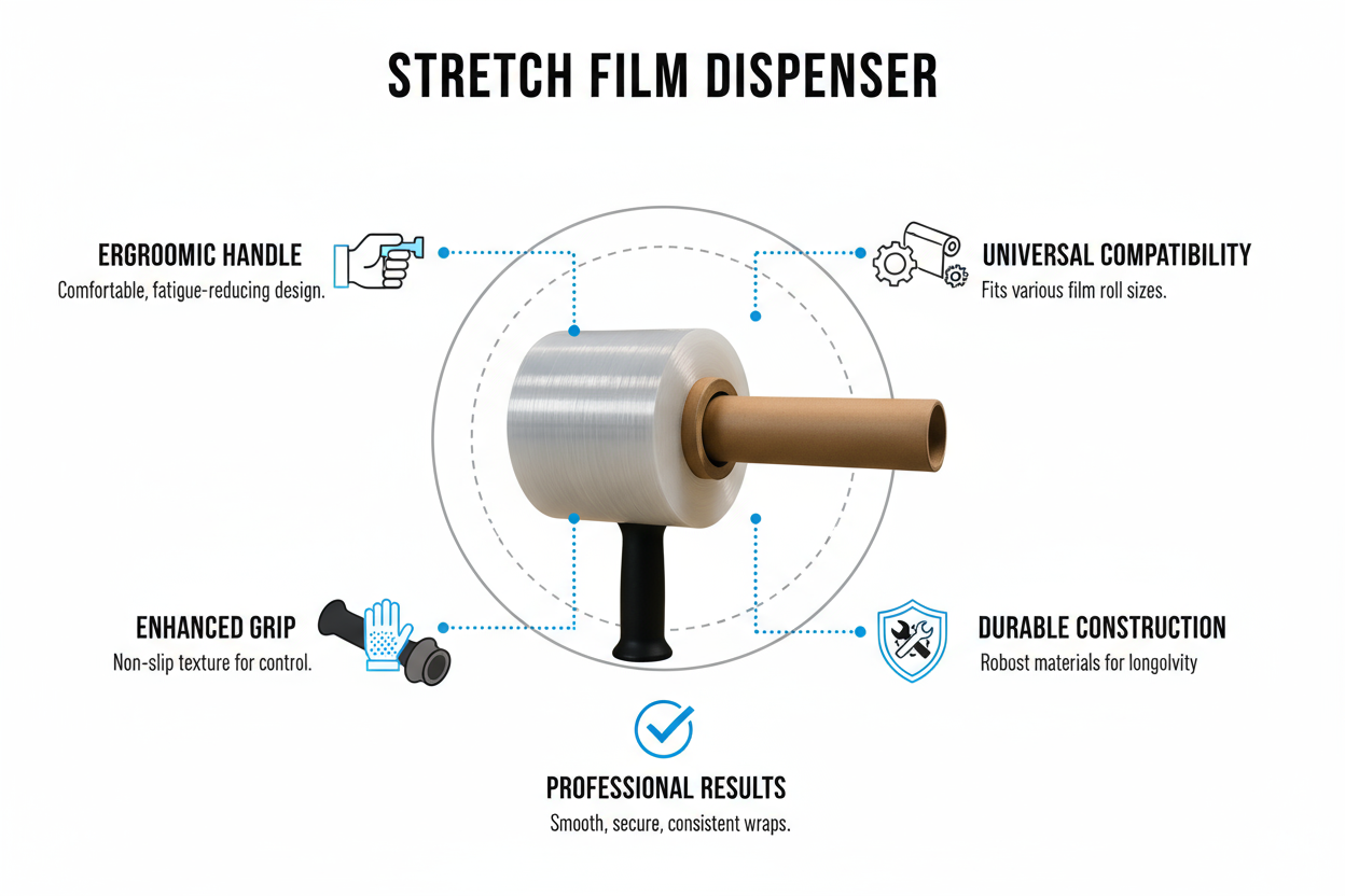 Stretch Film Dispenser UAE | Ergonomic Handle for Packing & Wrapping | Dubai Packaging Supplies