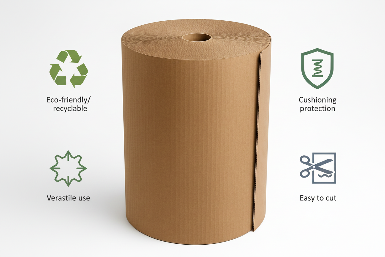 Corrugated Wrap Roll 1.3m x 10kg Brown - UAE Packaging Supplies | Bubble Wrap Alternative Dubai