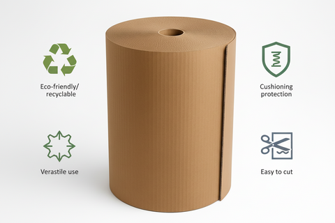 Corrugated Wrap Roll 1.3m x 10kg Brown - UAE Packaging Supplies | Bubble Wrap Alternative Dubai