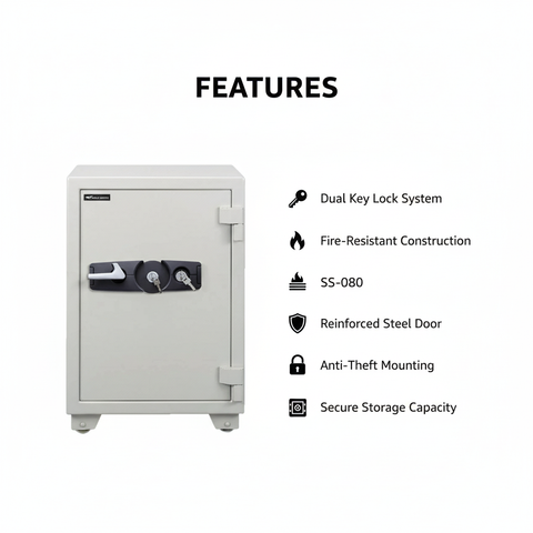 Eagle SS-080 Fire-Resistant Safe – Dual Key Lock System
