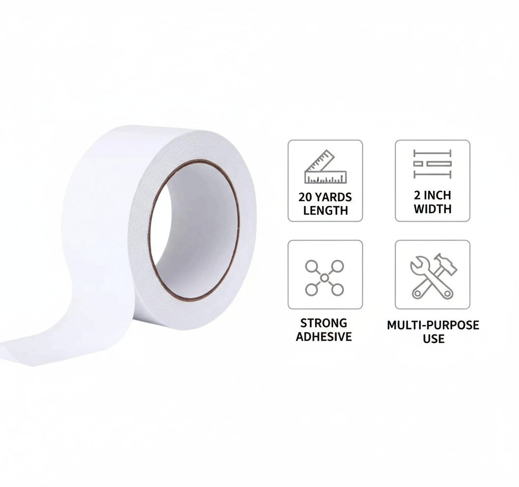 Double Sided Tape 20 Yards x 2 Inch - Premium Strong Adhesive Tape UAE