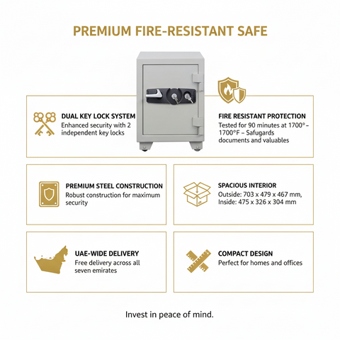 Eagle Safes Fire Resistant Safe SS-045K+K Dubai Abu Dhabi UAE - 2 Key Locks Security Safe