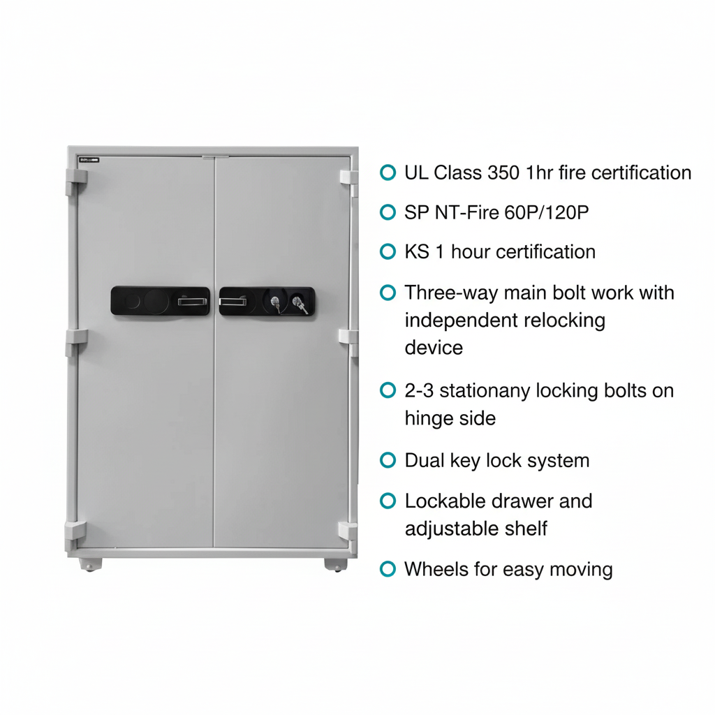 Eagle SS-700 Fire-Resistant Safe Cabinet – Grey, Dual Key Lock System